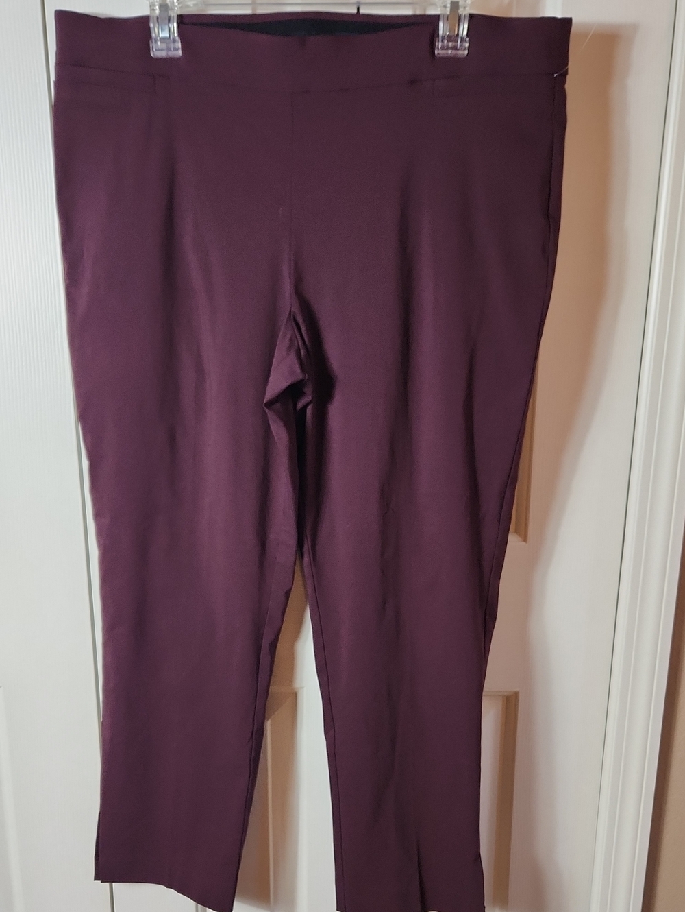 Counterparts Straight Leg Ponte Pants in Plum, Size XL